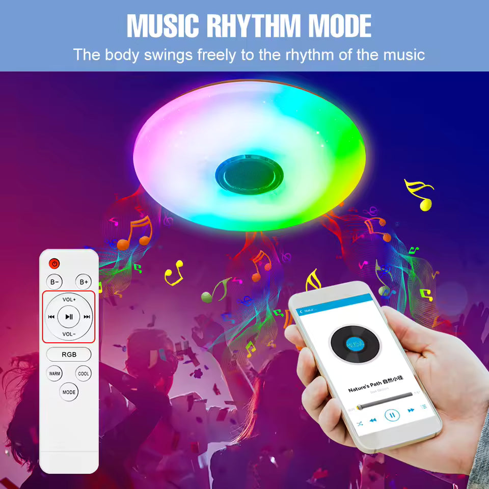 Lámpara LED Inteligente RGB – Techo, Bluetooth, 16 Millones de Colores